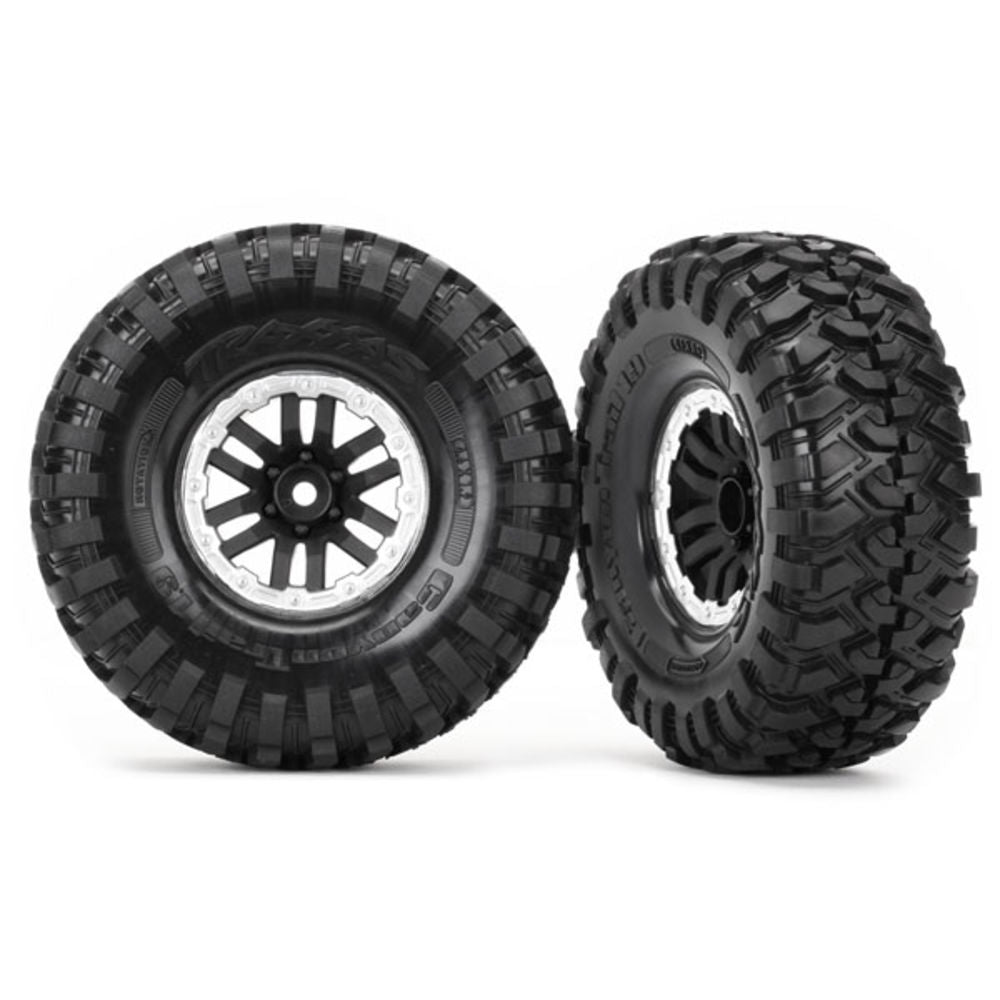 Traxxas Tires and wheels assembled glued (TRX-4 satin beadlock wheels Canyon Trail 1.9 tires) (2pcs) TRX8272X