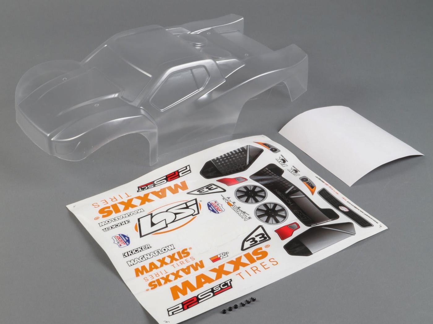 Losi Body Set, Clear: 22S SCT LOS230056