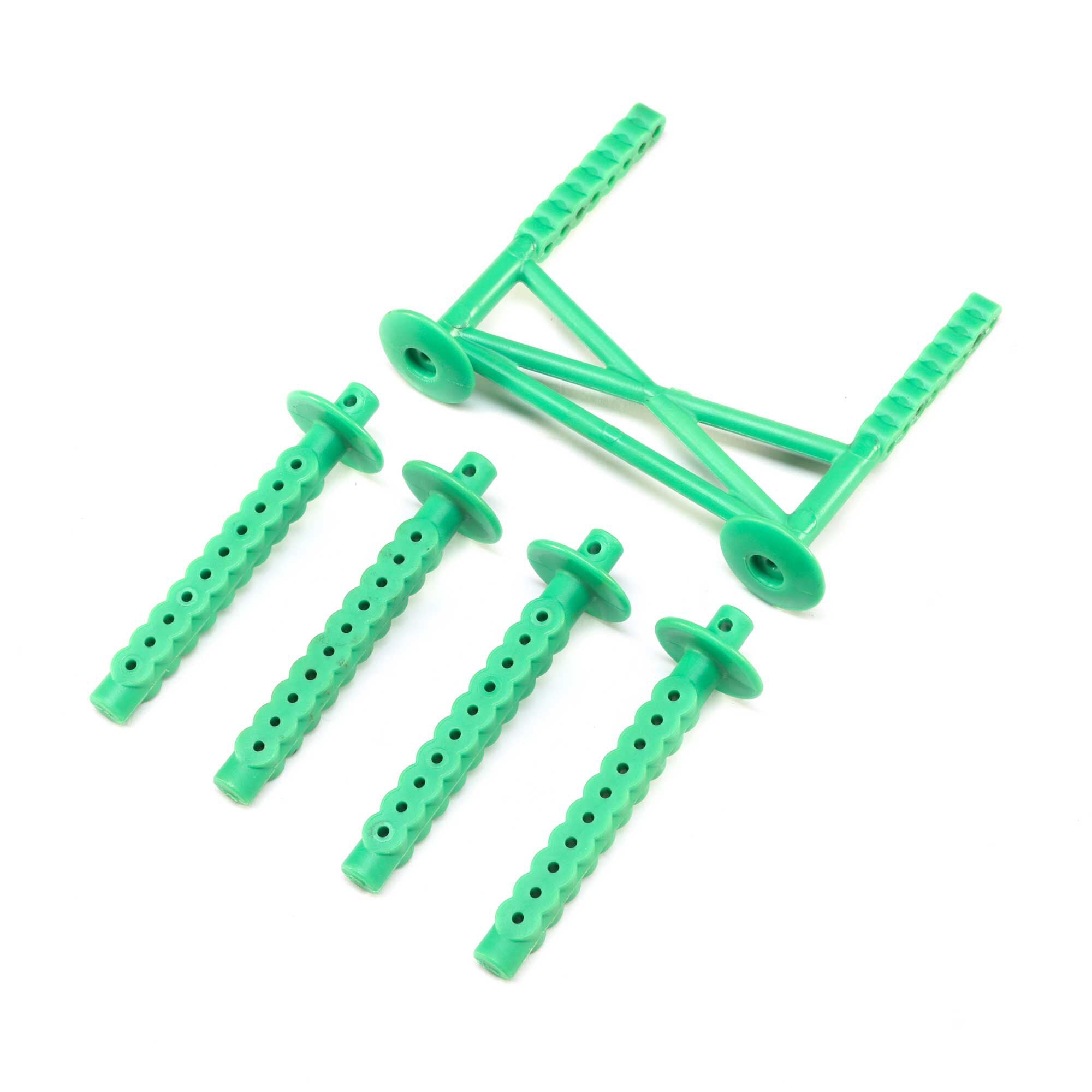 Losi Rear Body Support and Body Posts, Green: LMT LOS241045