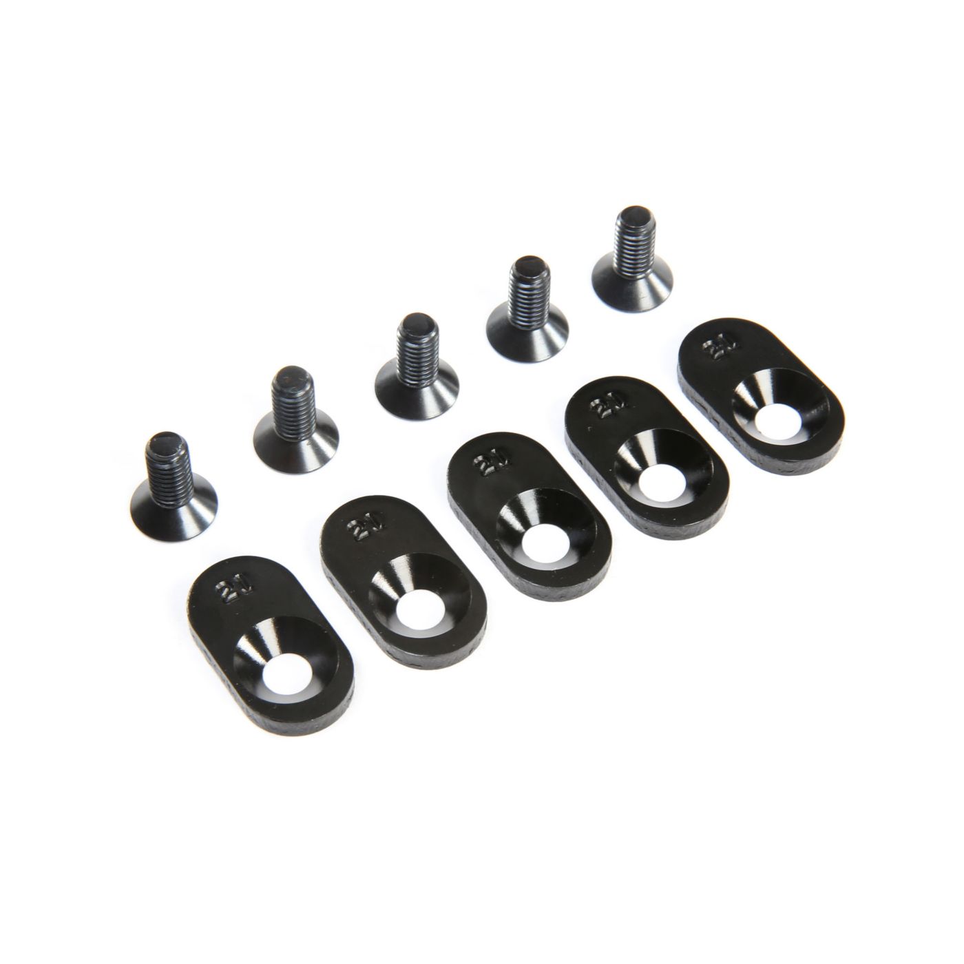 Losi EngineMntInsert&Screws BLK 21T(5): 5ive-T 2.0 LOS252105
