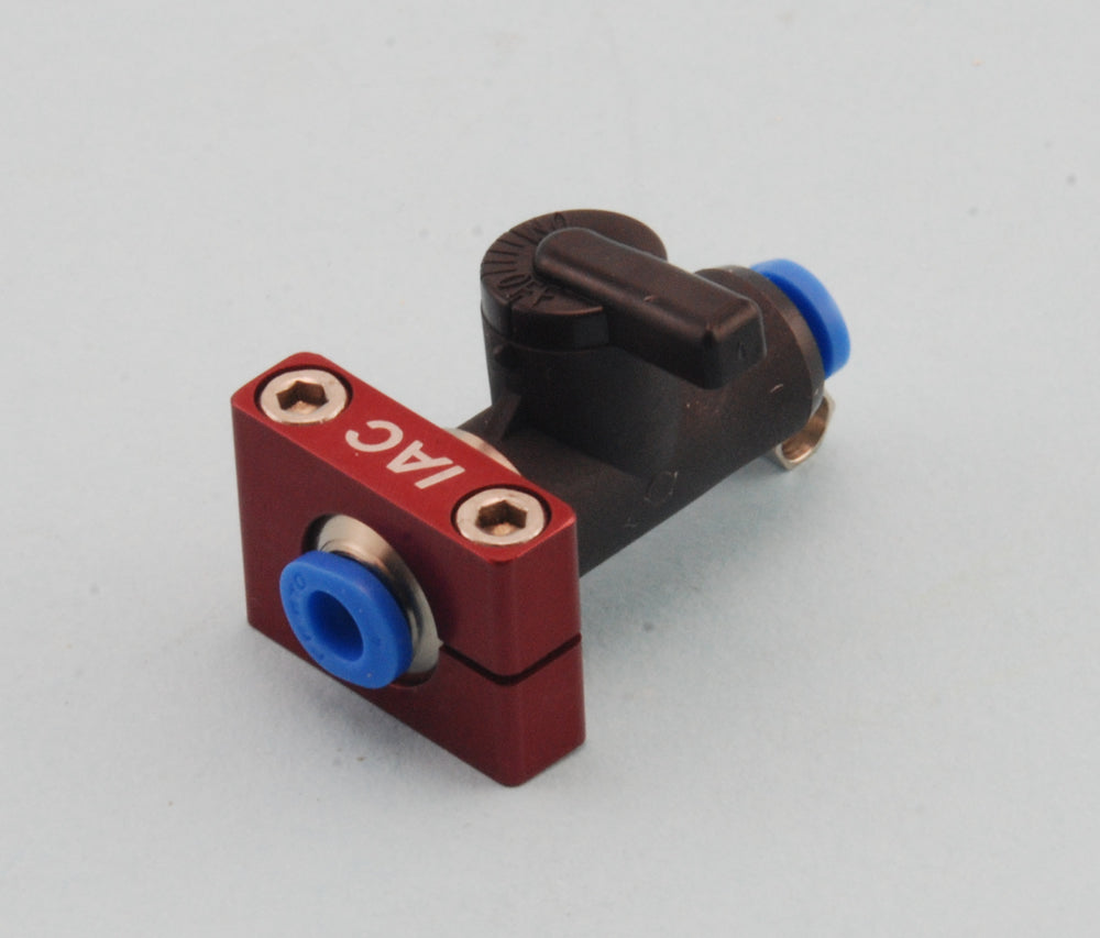 Intairco Red Alloy Ball Valve Mount - Suit 4 or 6mm Festo Taps