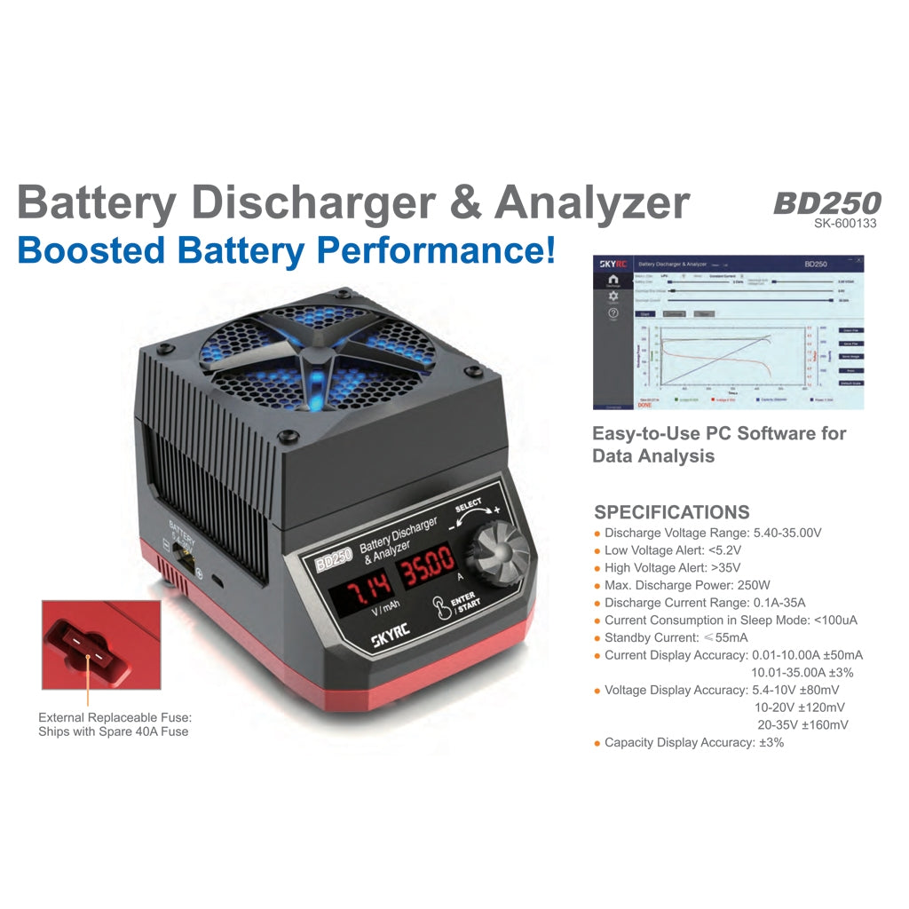 BD250 Battery Discharger & Analyzer from SKYRC SK-600133-01