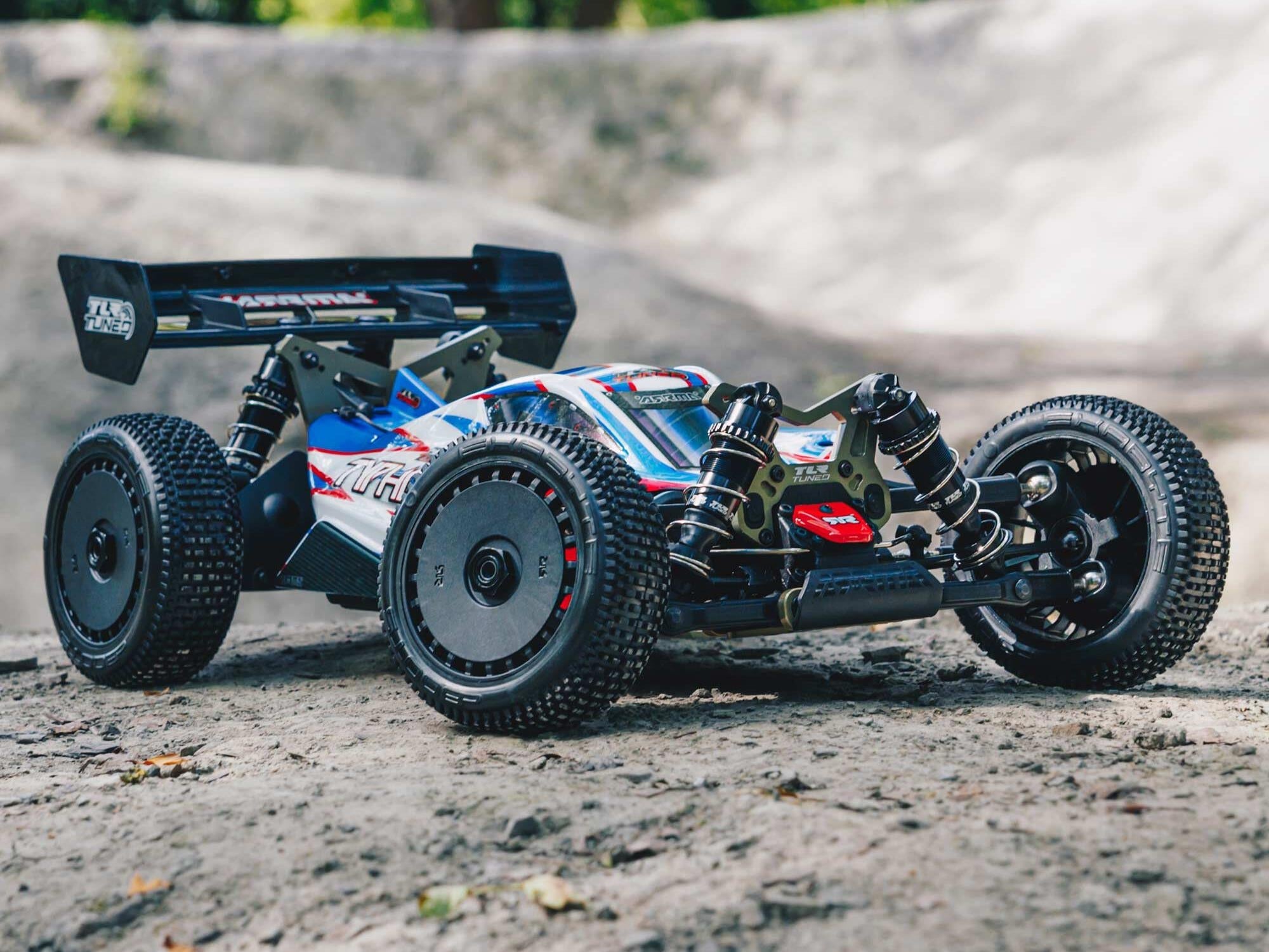 Arrma 1/8 TLR Tuned TYPHON 6S 4X4 BLX Buggy RTR, Red/Blue ARA8406