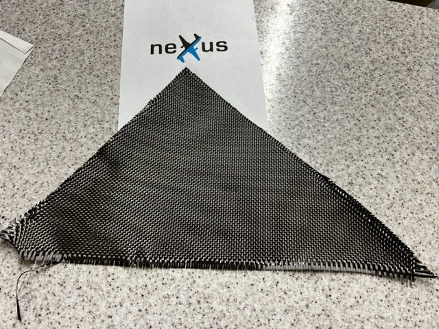 Carbon Fibre Mat Triangle Ideal for Strengthening Firewalls Etc 0.75mm Thick