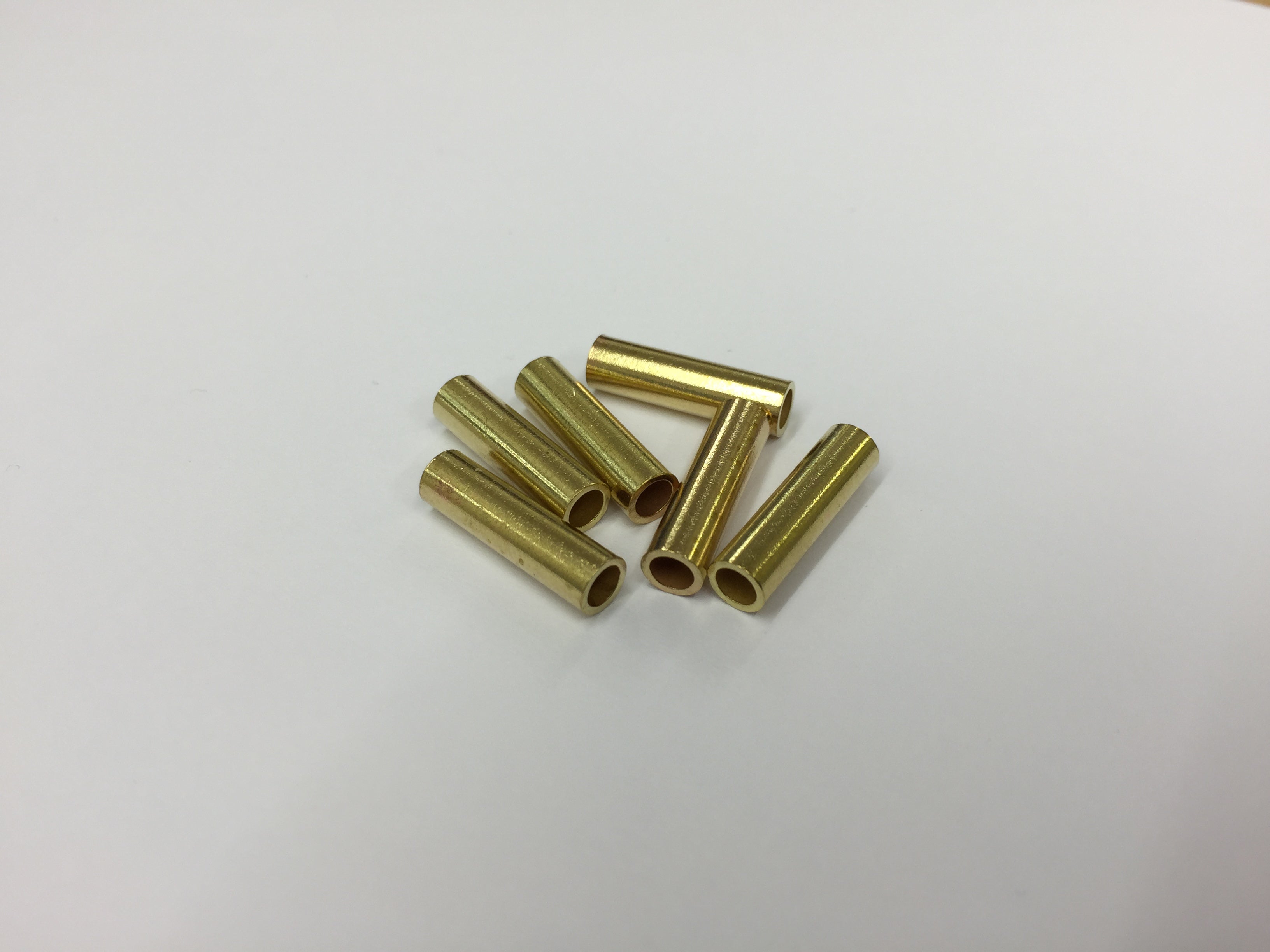Crimping Ferrule for 1.5mm Nylon trace wire - Brass 6 Pack