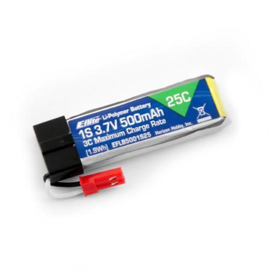 E-Flite 3.7volt 500mAh 1S 25C LiPo Battery For MQX 120SR 180QX - EFLB5001S25