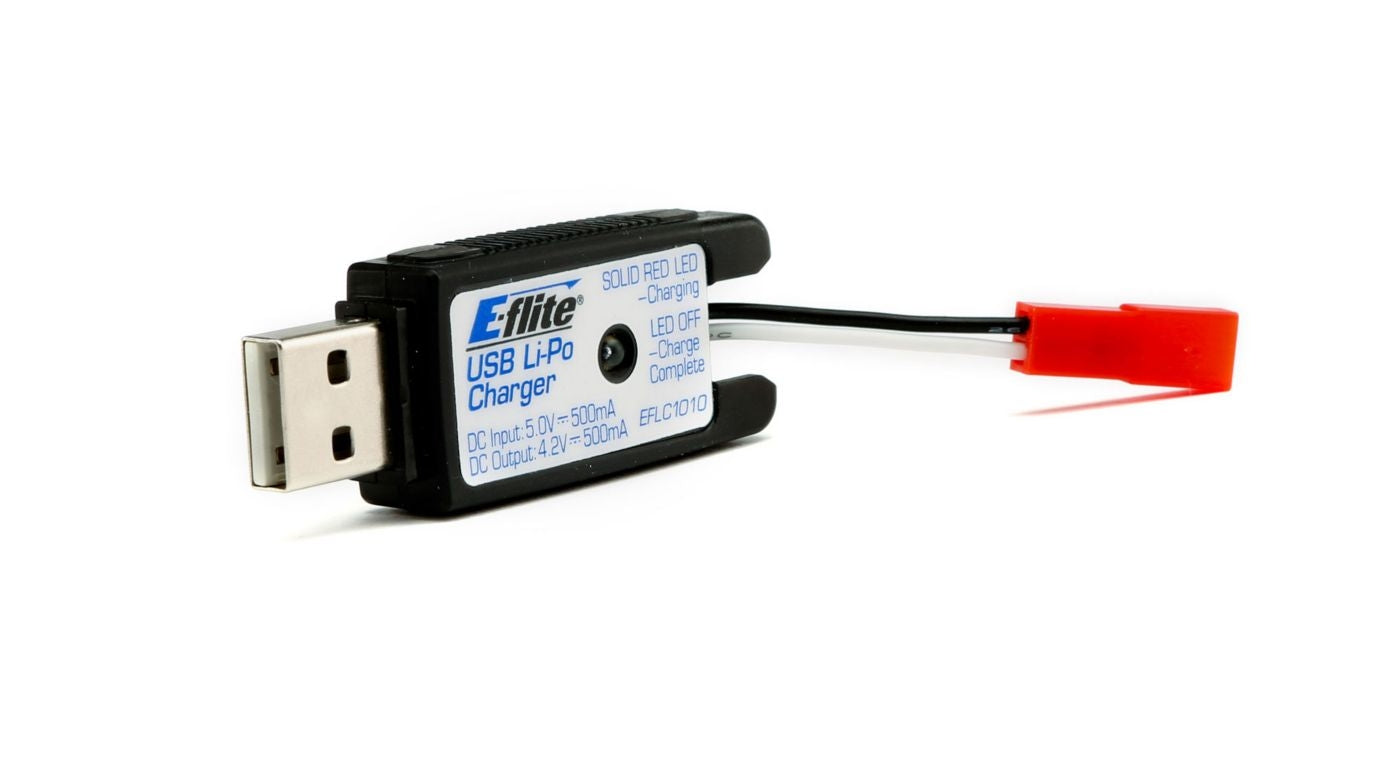 E-Flite 1S USB Li-Po Charger, 500mA, JST EFLC1010