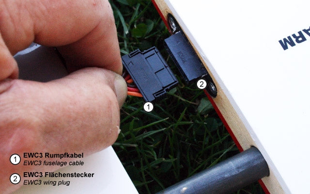 EMCOTEC Wing Connector Fuselage Cable with JR Sockets, 100cm (39.37in) EWC6 A85099