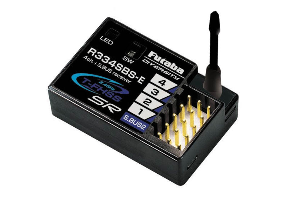 Futaba R334SBS-E 4-Channel T-FHSS SR Receiver - HV, 2.4GHz (P-R334SBS-E)