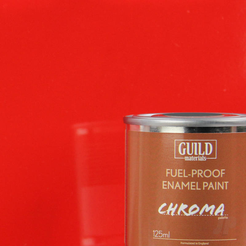 Guild Materials Gloss Enamel Fuel-Proof Paint Chroma Red (125ml Tin)