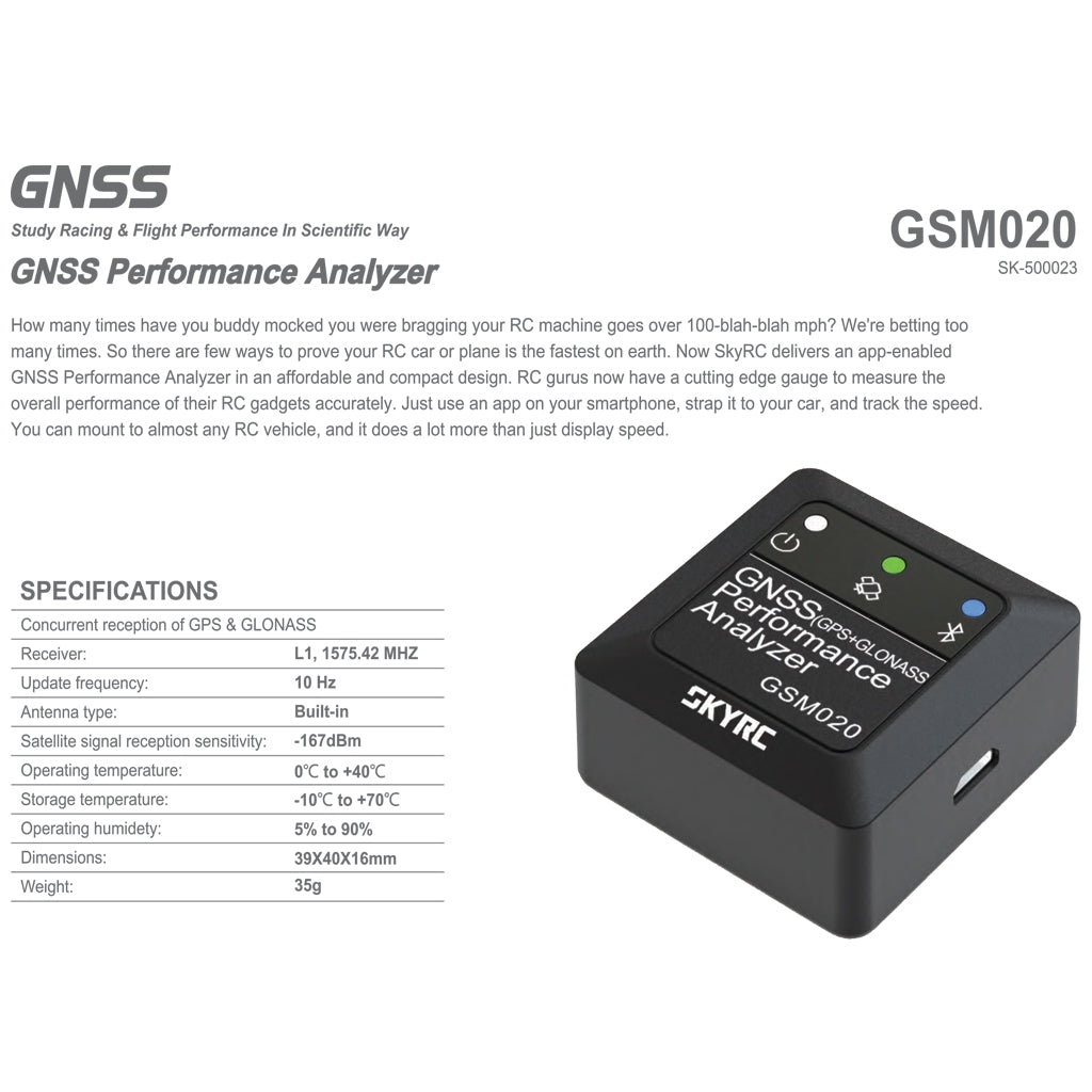 SKY RC GNSS Performance Analyzer - SK-500023