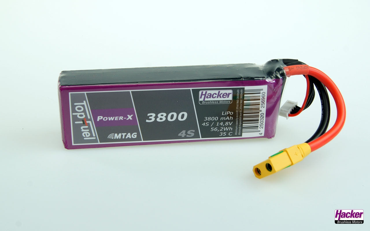 Hacker TopFuel Power-X 3800mAh 4S MTAG 35C LiPo Battery 93800461