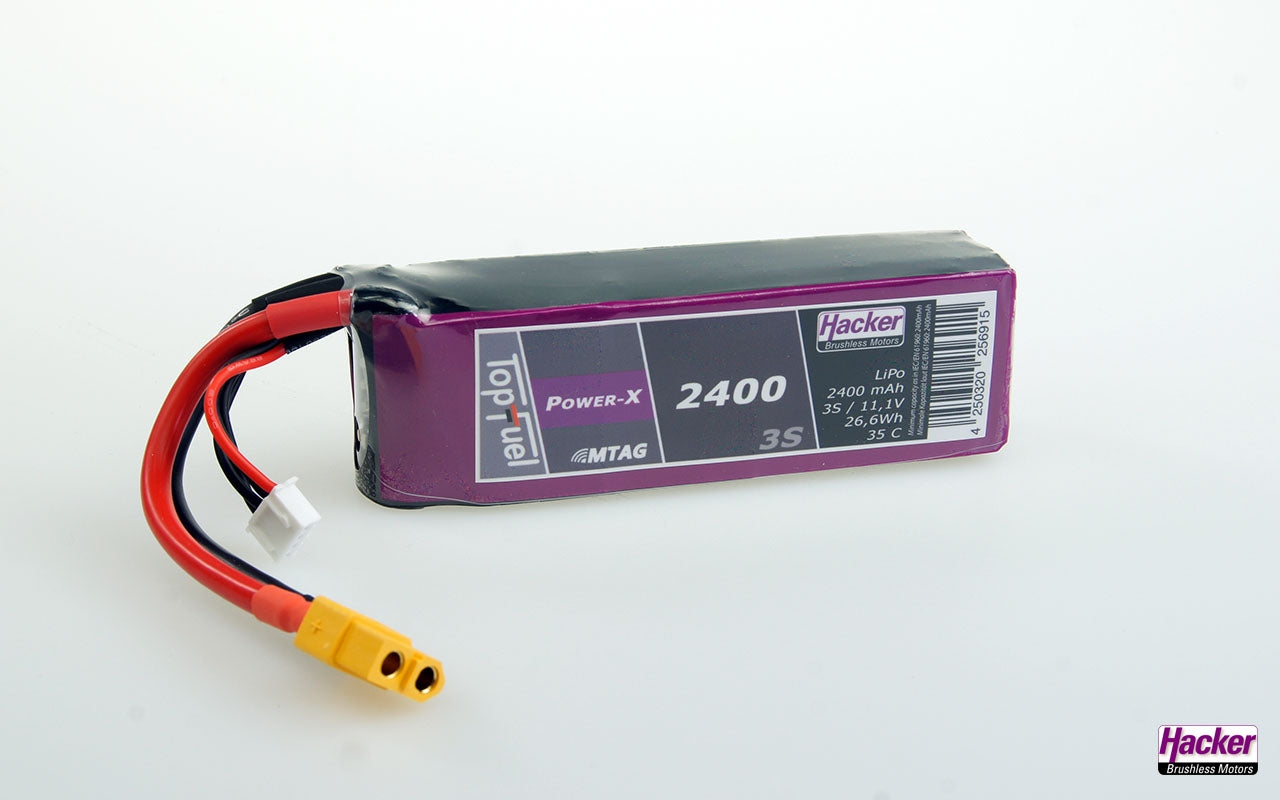 Hacker TopFuel Power-X 3S 2400mAh 35C MTAG LiPo Battery 92400361