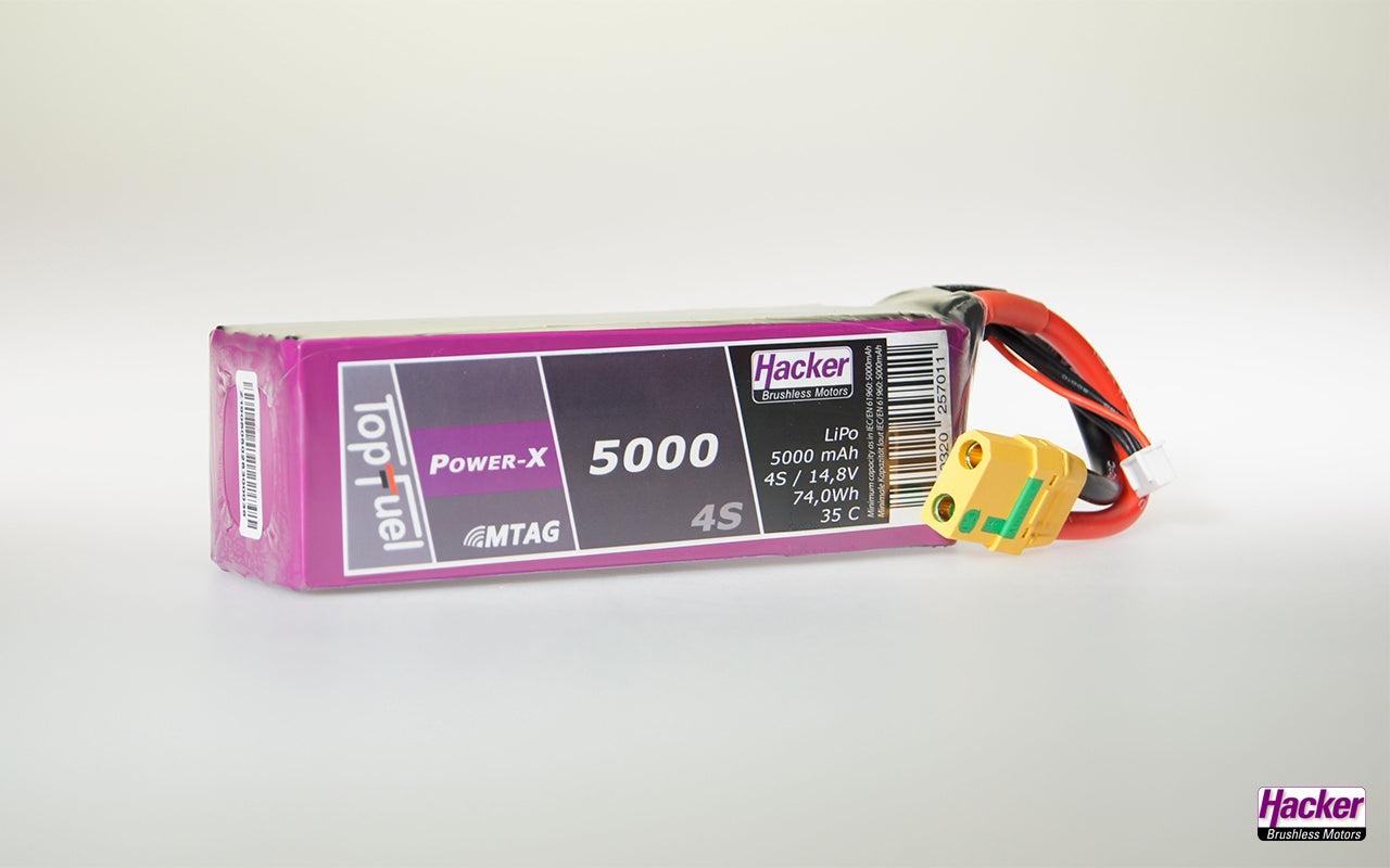 Hacker TopFuel Power-X 4S 5000mAh 35C LiPo Battery With MTAG 95000461