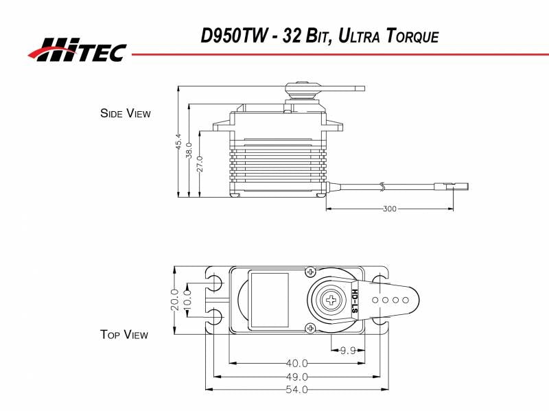 Hitec D950TW Wide Voltage Ultra Torque Servo 2221015