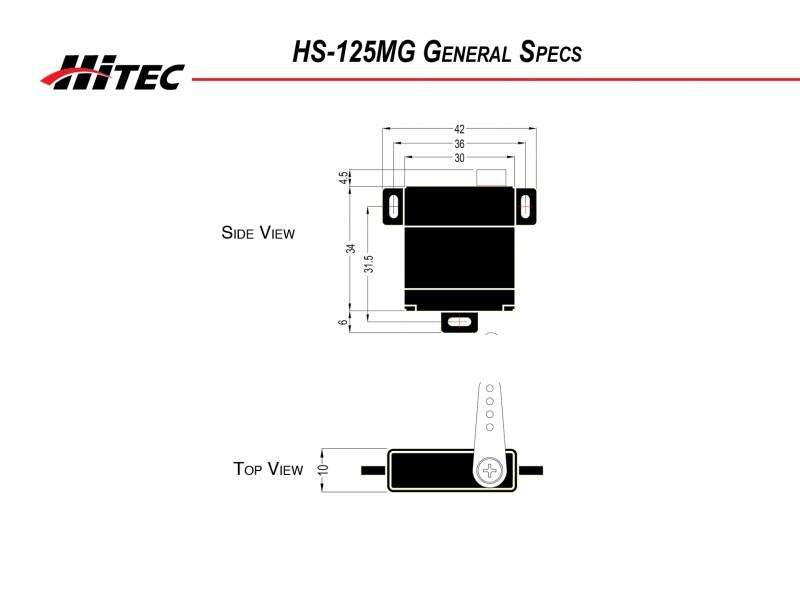 Hitec HS125MG Metal Gear Slim Wing Servo