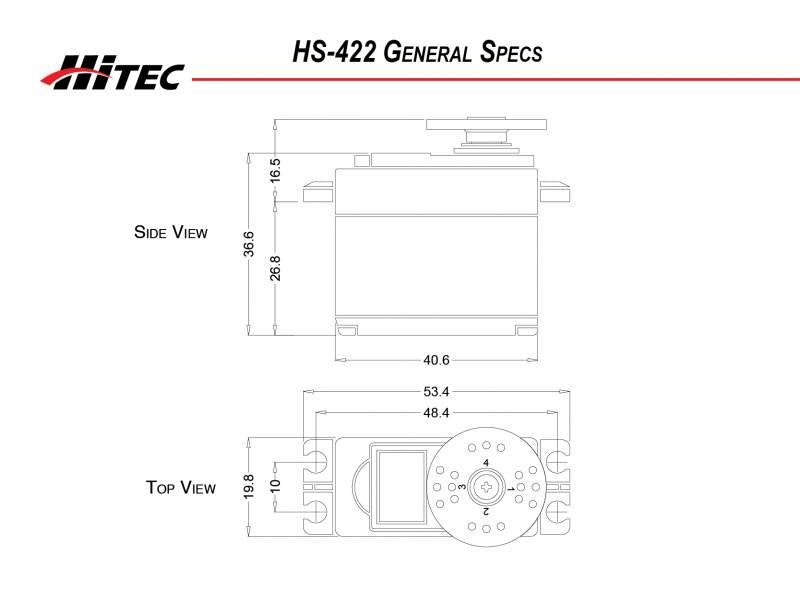 Hitec HS422 Deluxe Standard Servo Dual Oilite Bearings