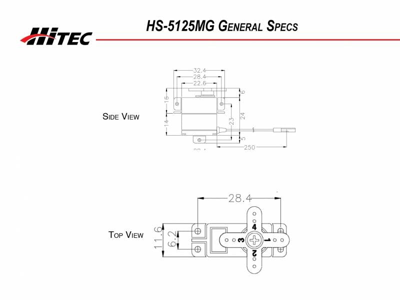 Hitec HS5125MG Digital Wing Servo 10mm Thickness 2216560