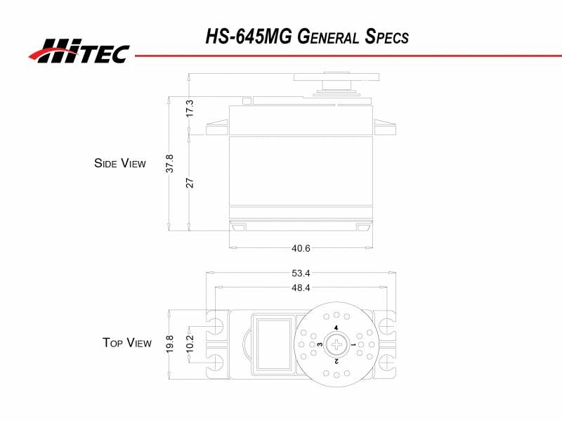 Hitec HS645MG Ultra Torque 8kg All Metal Gear Servo