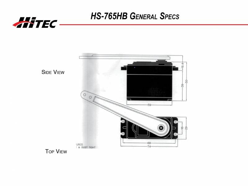 Hitec HS765HB Quarter Scale Sail Servo Karbonite 2215500