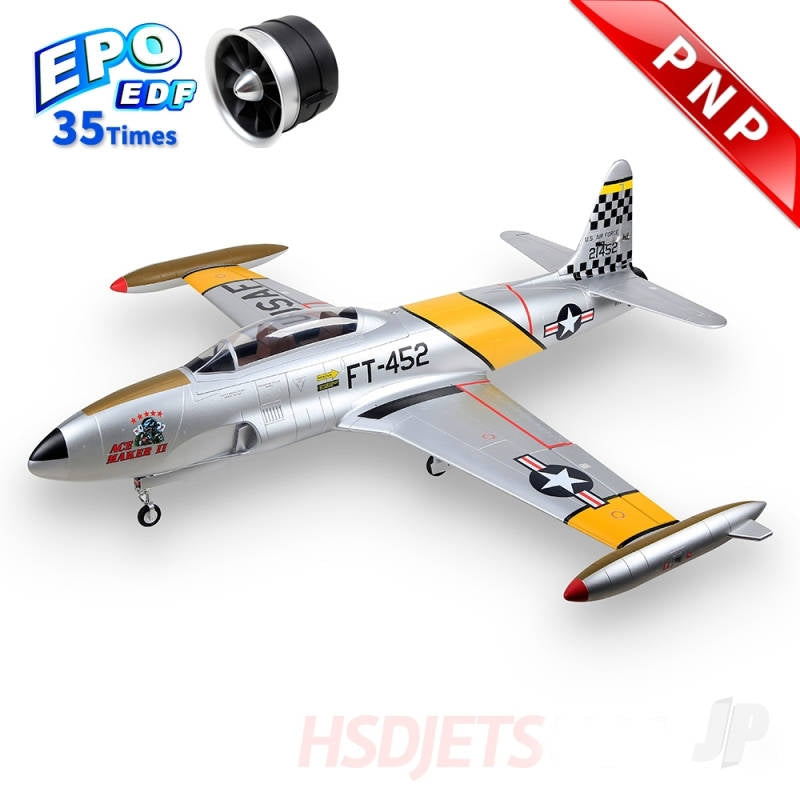 HSD Jets T-33 120mm EDF 12S Foam Jet, Yellow Ribbon (PNP)