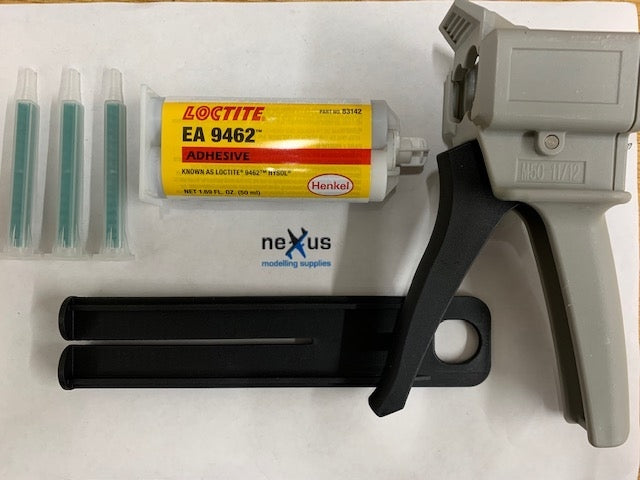 Epoxy Glue Gun Applicator Starter Set with Loctite Hysol Cartridge 9462 & 3 Nozzels