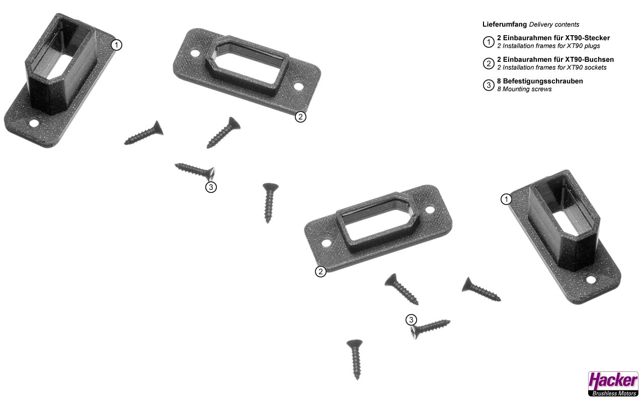 Emcotec Installation frame for XT90 plugs and sockets A85088