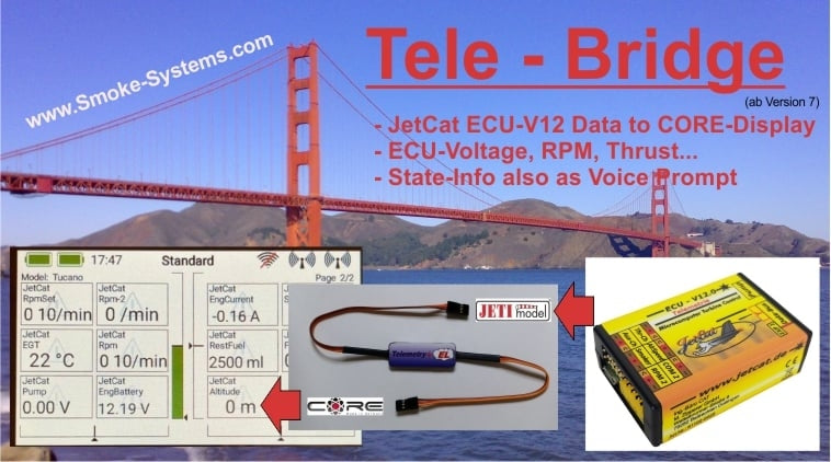 Jeti to Powerbox Core Telemetry Bridge V7 2021 from Smoke Systems