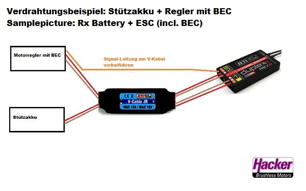 Jeti V-Cable MPX 2 Battery Separator 22985487 / J-VC-MPX