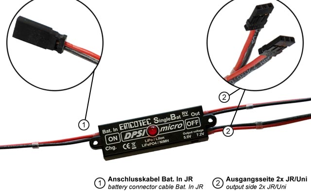 Emcotec Magnetic Switch DPSI Micro SingleBat 5.9V/7.2V F3A Edition A11064