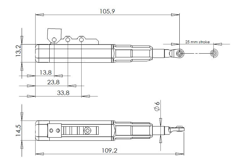 Electron Linear Actuator 20mm Travel 