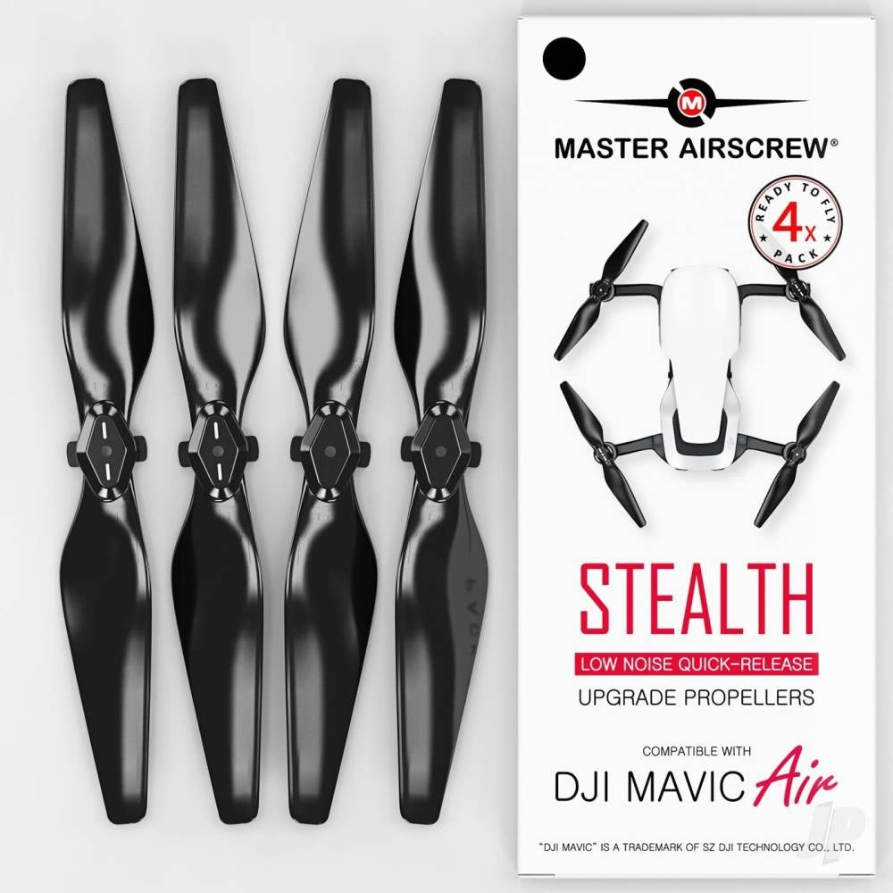 Master Airscrew 5.3x3.3 DJI Mavic Air STEALTH Upgrade Propeller Set, 4x Black MASMC05333SB4