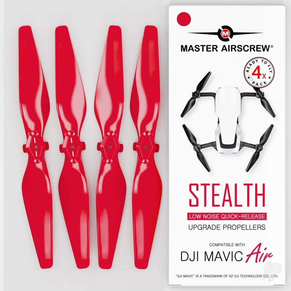 Master Airscrew 5.3x3.3 DJI Mavic Air STEALTH Upgrade Propeller Set, 4x Red MASMC05333SR4