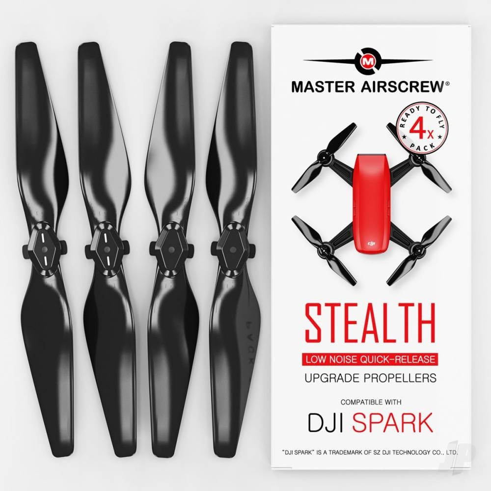 Master Airscrew 4.7x2.9 DJI Spark STEALTH Upgrade Propeller Set, 4x Black MASSP04729SB4