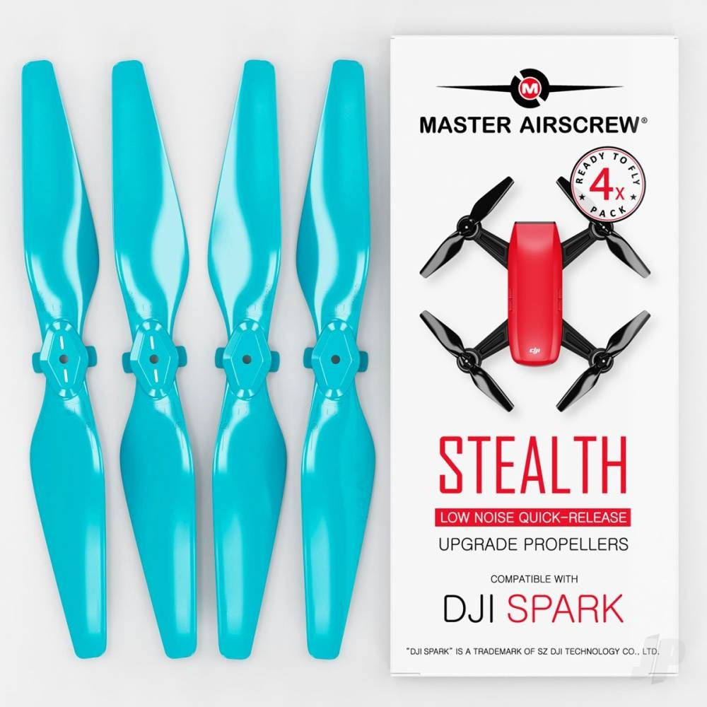 Master Airscrew 4.7x2.9 DJI Spark STEALTH Upgrade Propeller Set, 4x Blue MASSP04729SL4