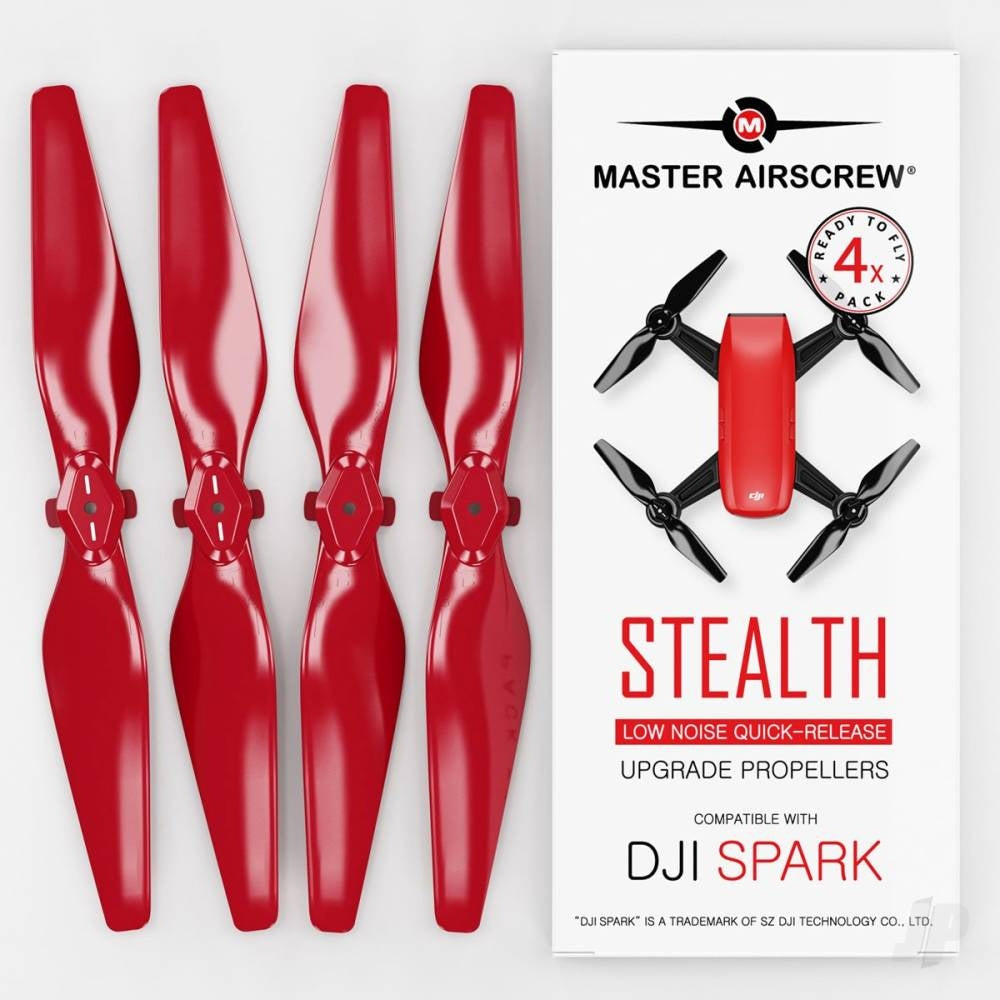 Master Airscrew 4.7x2.9 DJI Spark STEALTH Upgrade Propeller Set, 4x Red MASSP04729SR4