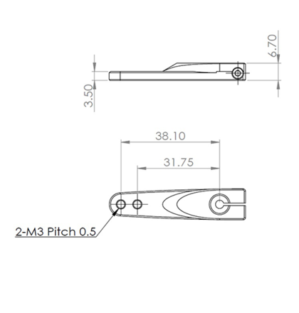 MKS Aluminium Single Servo Horn (L: 1.25/1.5 in) O0002025