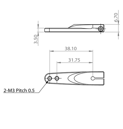 MKS X8 Aluminium Single Servo Horn (L: 1/1.25 in) O0002015-8
