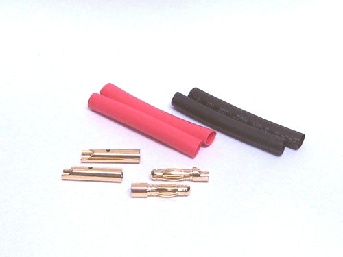 Logic RC 4.0mm Gold Connector Set With Heat Shrink – 2 Pairs