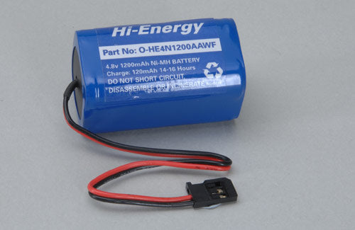 Hi-Energy 4.8V 1200mAh Ni-MH Rx Pk Square O-HE4N1200AAWF