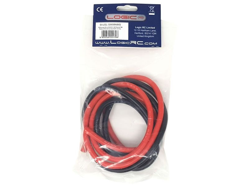 Logic RC Silicone Wire 8AWG 1m Black/1m Red (O-LGL-SW08AWG)