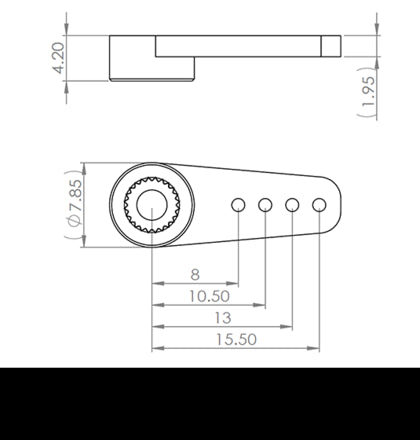 MKS Aluminium Single Servo Horn (L: 22mm) O0002010-3 PK2