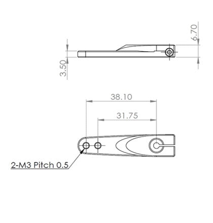 MKS Aluminium Single Servo Horn (L: 1.25/1.5 in) O0002019-1 For HV9767/9780, HV737/747