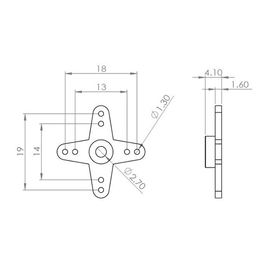 MKS Plastic Cross Servo Horn Package (L: 13/14/18/19 mm) For HV69