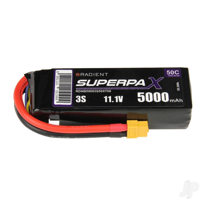 Radient LiPo 3S 5000mAh 11.1V 50C with XT60 Battery RDNB50003S50XT60