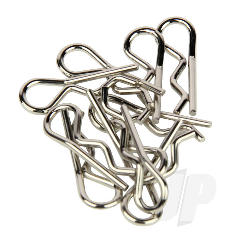 Radient Body Clips Sandard Bent Silver (10 Pack) RDNA0301