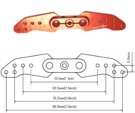 Secraft Futaba 3.5" (M3) Offset Arm (Red) SEC124