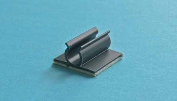 Self Adhesive Plastic Cable Clip U Shape 6mm 5pk