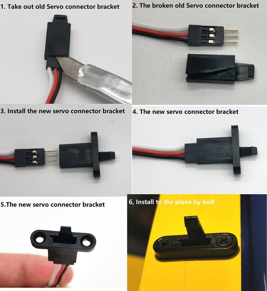 Servo Connector Bracket for Mounting a Single Servo Lead