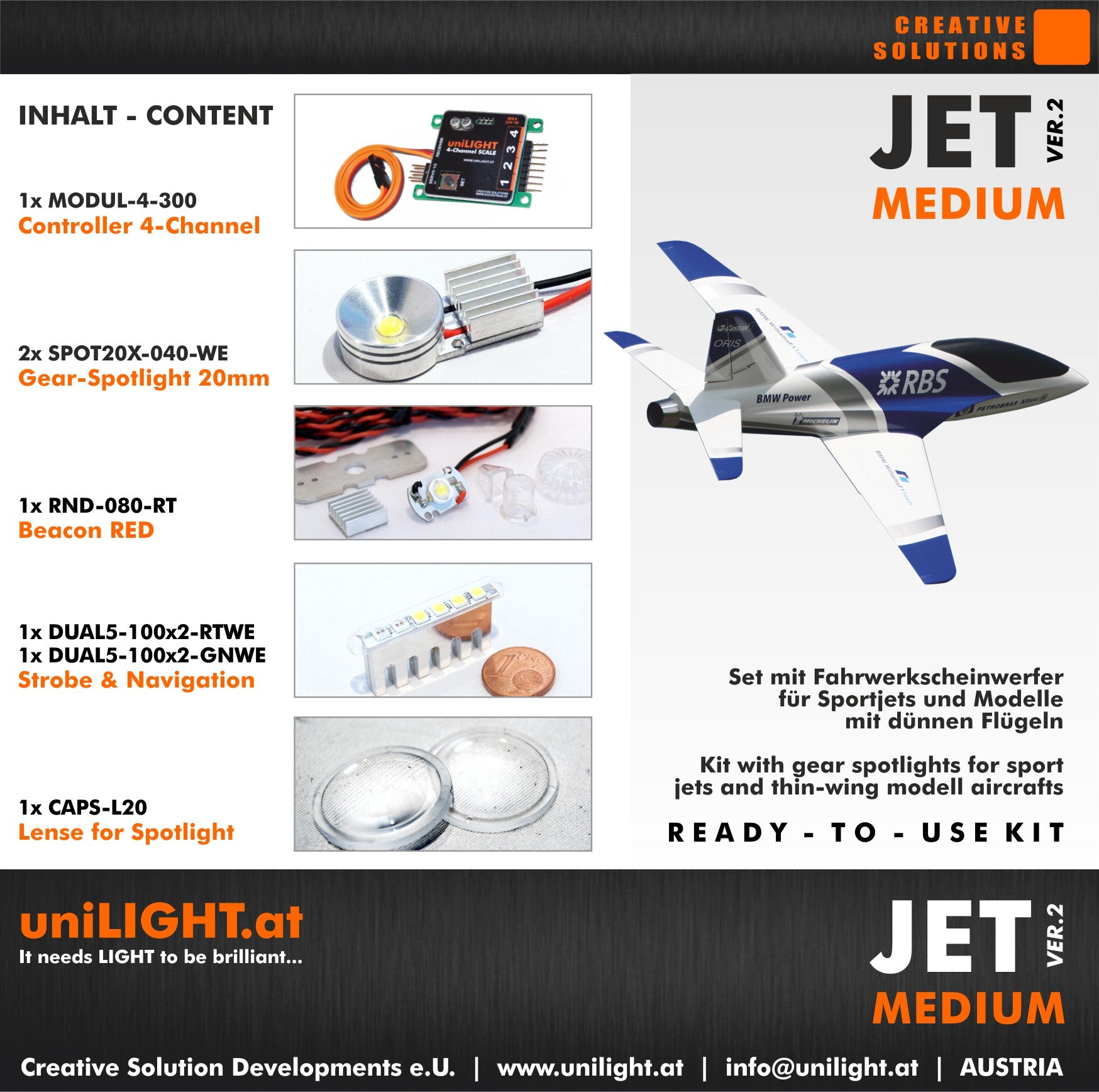 UniLight Jet Medium Lighting Set